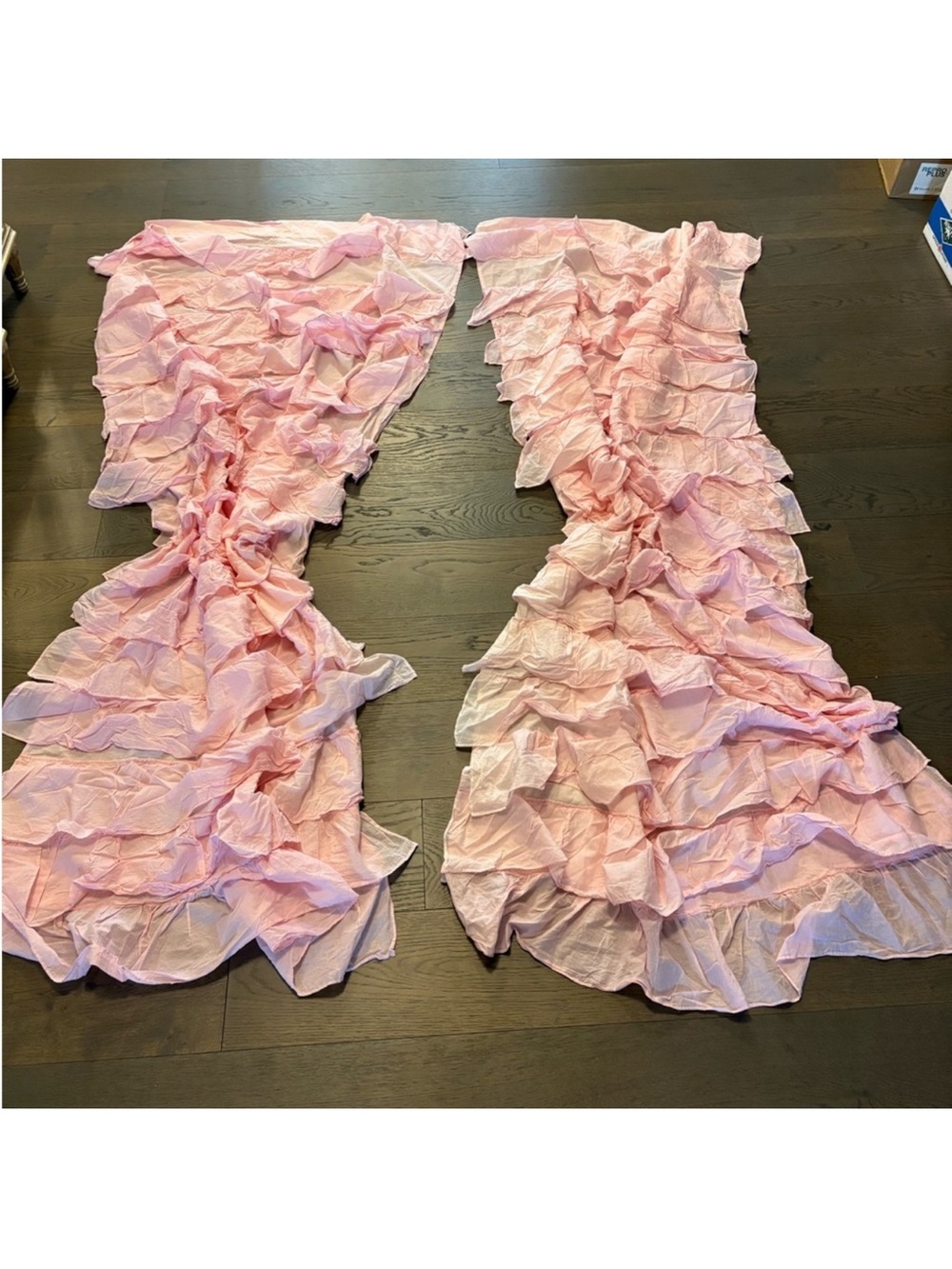 Pottery Barn Kids pink ruffled curtains ret $599USD